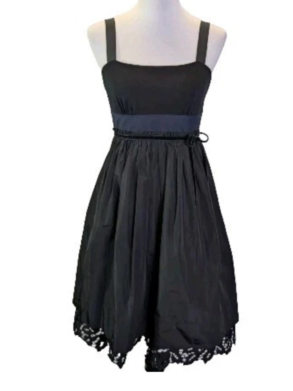 BCBG Maxazria Woven Dress with Eyelet Hem